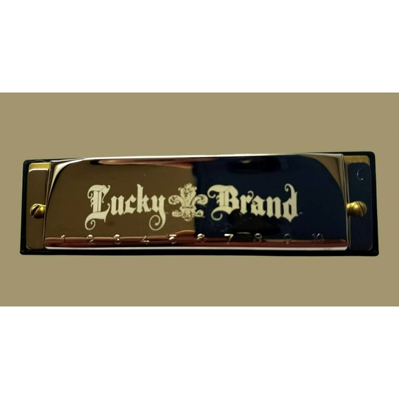 M. Hohner Harmonica LUCKY BRAND Exclusive Chrome  New In Original Case KEY of C - Picture 5 of 15